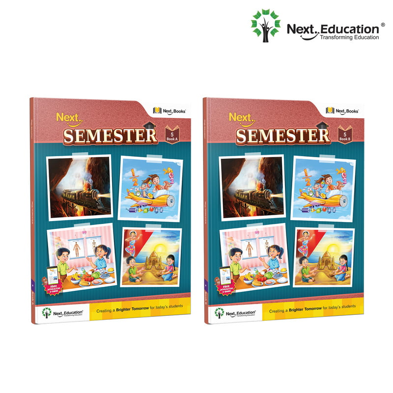 Next Semester class 5 /level 5 books combo of Maths + English + EVS Text book along with Workbook New Education Policy (NEP) Edition