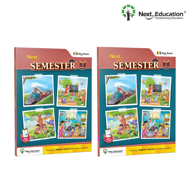 Next Semester class 3 /level 3 books combo of Maths + English + EVS Text book along with Workbook New Education Policy (NEP) Edition