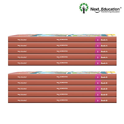 Next Semester class 3 /level 3 books combo of Maths + English + EVS Text book along with Workbook New Education Policy (NEP) Edition