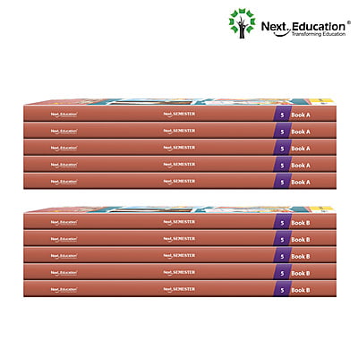 Next Semester class 5 /level 5 books combo of Maths + English + EVS Text book along with Workbook New Education Policy (NEP) Edition